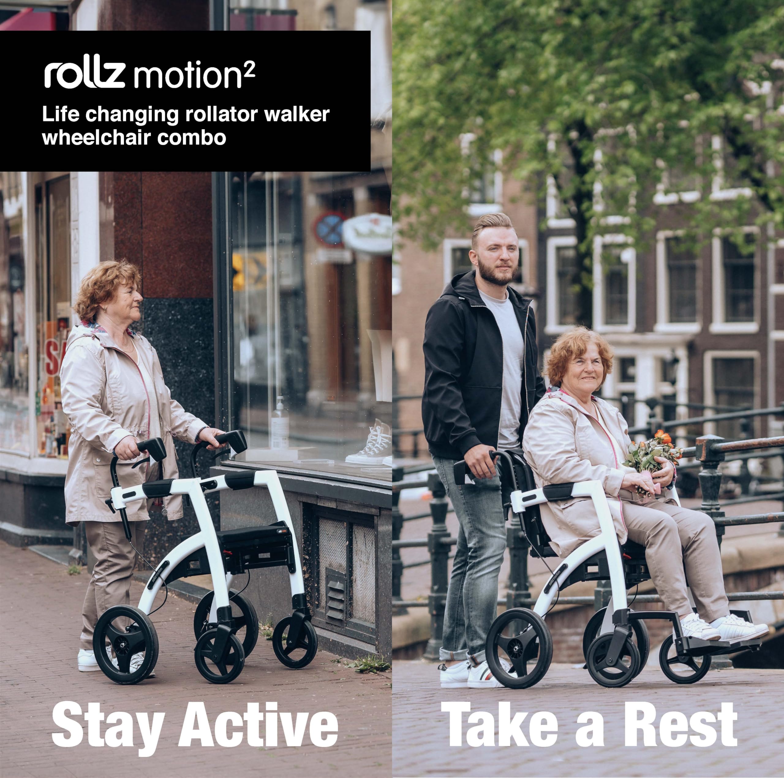 Amazon.com: Rollz Motion 2.1 Island Blue - 2 in 1 Rollator Walker